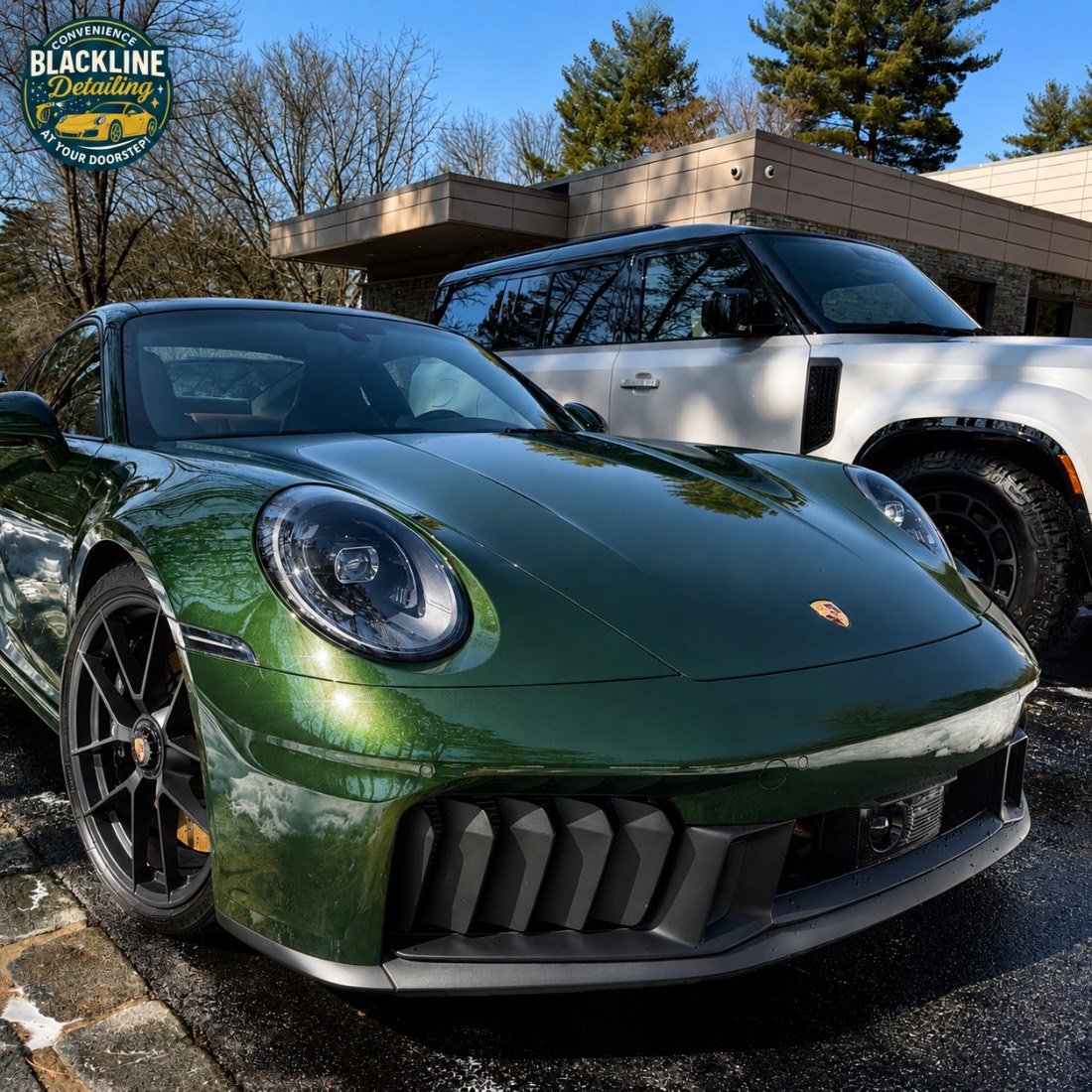 Porsche 911 — driveway detail
